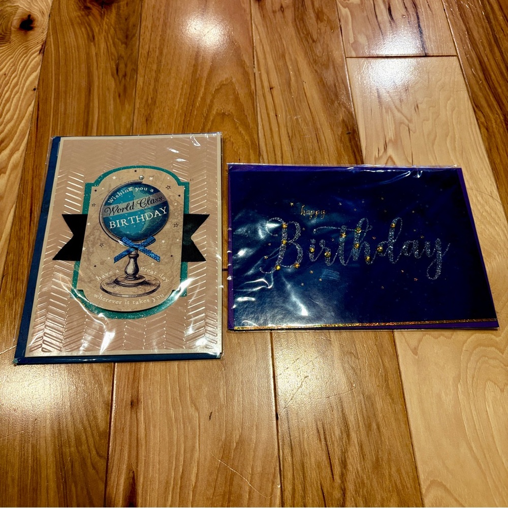 🔵 BURGOYNE Birthday Greeting Cards with matching envelopes new in sealed plastic